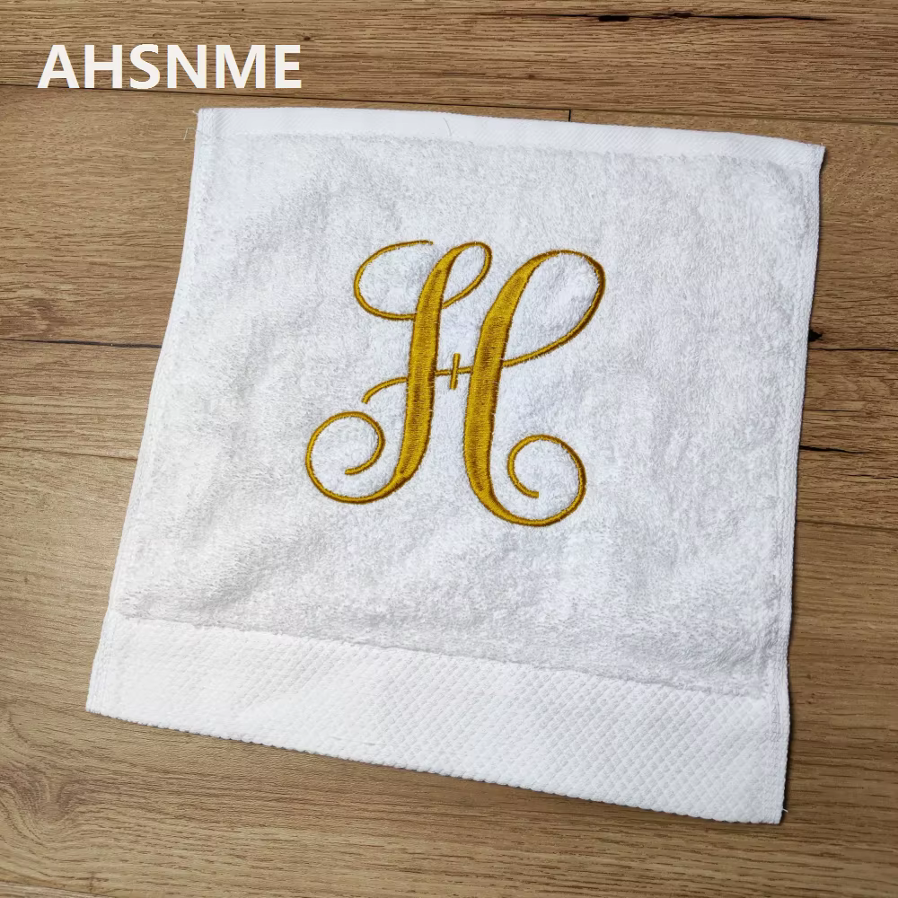 Serviette de bain en coton avec logo personnalisé, serviette de prière de luxe, broderie de nom, per