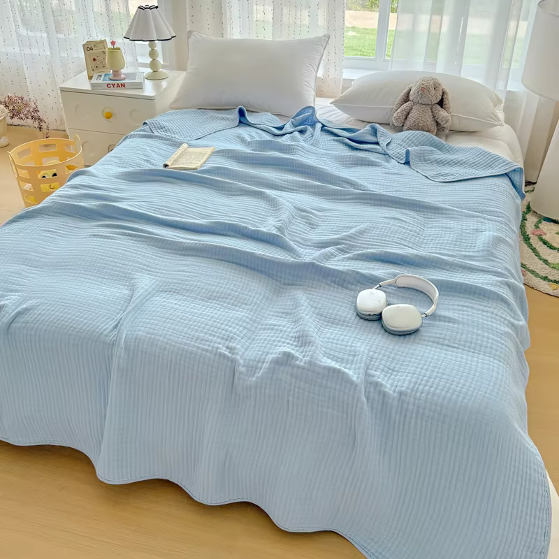 Couverture en mousseline 100% coton pour adultes et enfants, 6 couches respirantes, couverture en ga