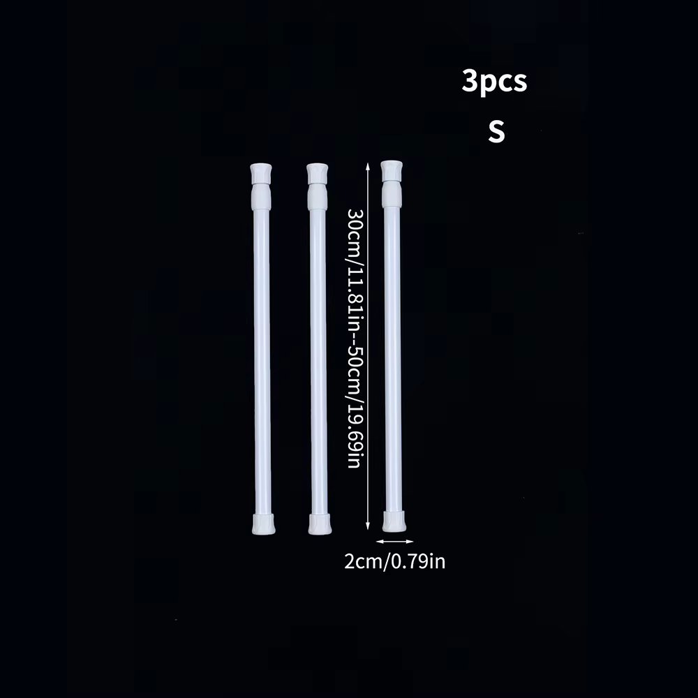 Lot de 3 tringles à tension réglable extensibles pour penderie, tringle à rideau à ressort pour cham