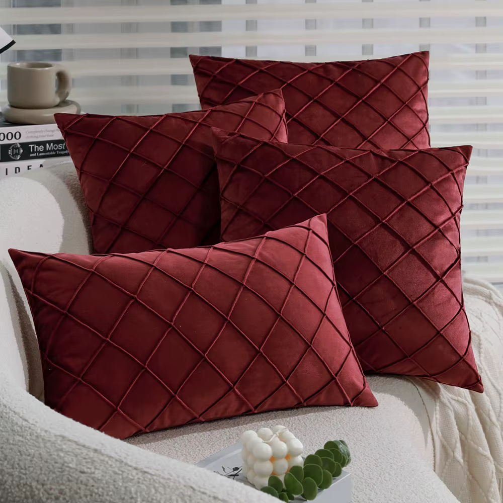 Housse de coussin décorative en velours, taie d'oreiller douce et confortable pour salon, canapé, av