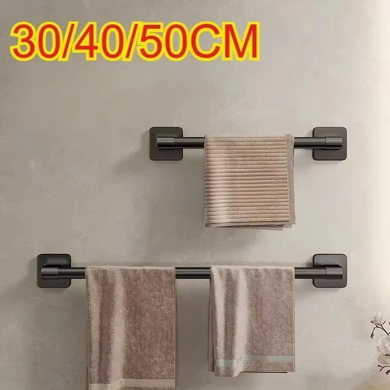 Porte-serviettes mural, support de rangement pour salle de bain, sans perçage, barre horizontale, ac
