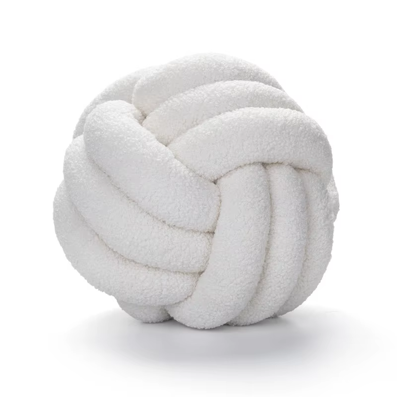 Heart de boule de nœud doux en peluche noué, oreiller en peluche de lit, décoration d'intérieur, bou