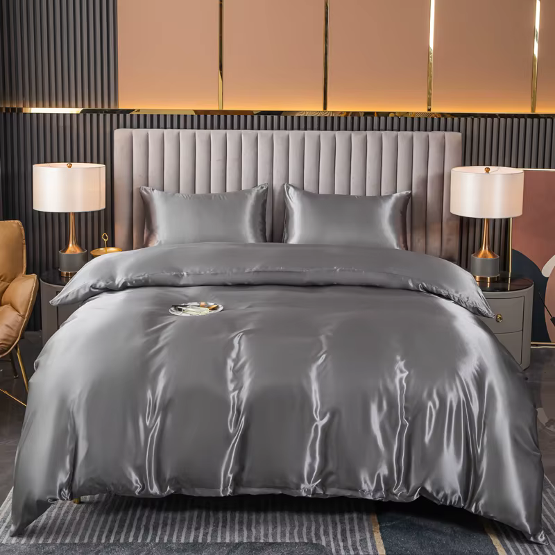 Kuup – housse de couette en satin, ensemble de literie coloré, taille QUEEN KING, housse de couette 