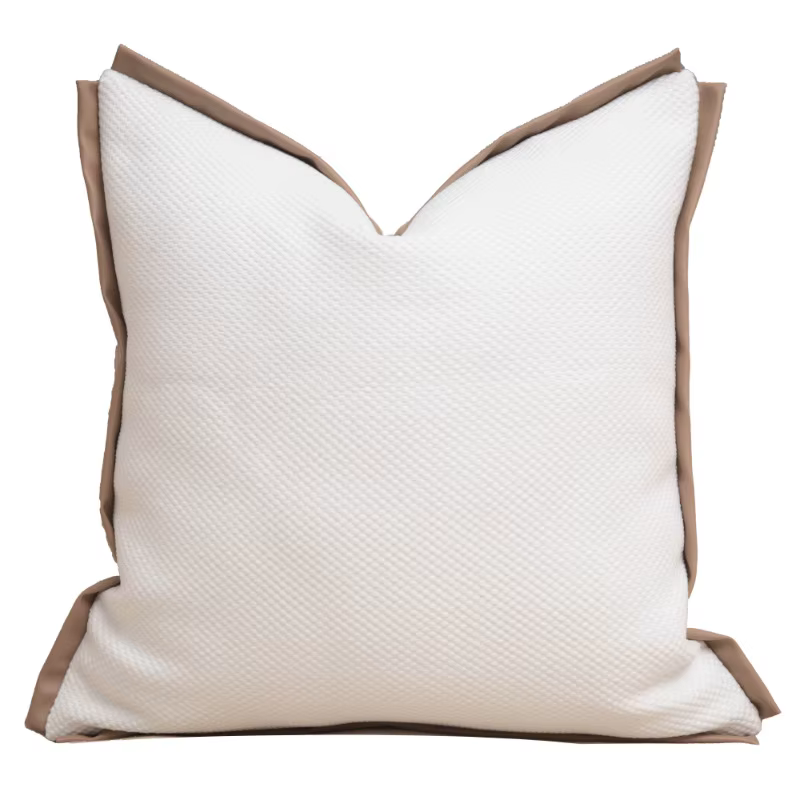 Housse de coussin marron en tissu PU, taie d'oreiller décorative de luxe, haut de gamme, pour chaise