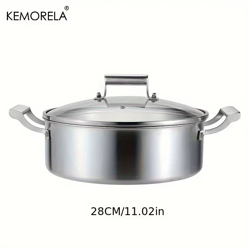 KEMORELA 304 marmite en acier inoxydable-poêle à soupe allemande à cinq couches en acier de Style eu