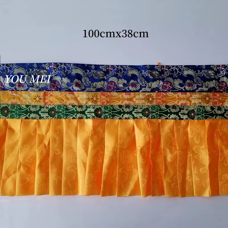 Rideau de victoire orange de style tibétain, drapeau de prière de 1 m, bannière de table suspendue, 