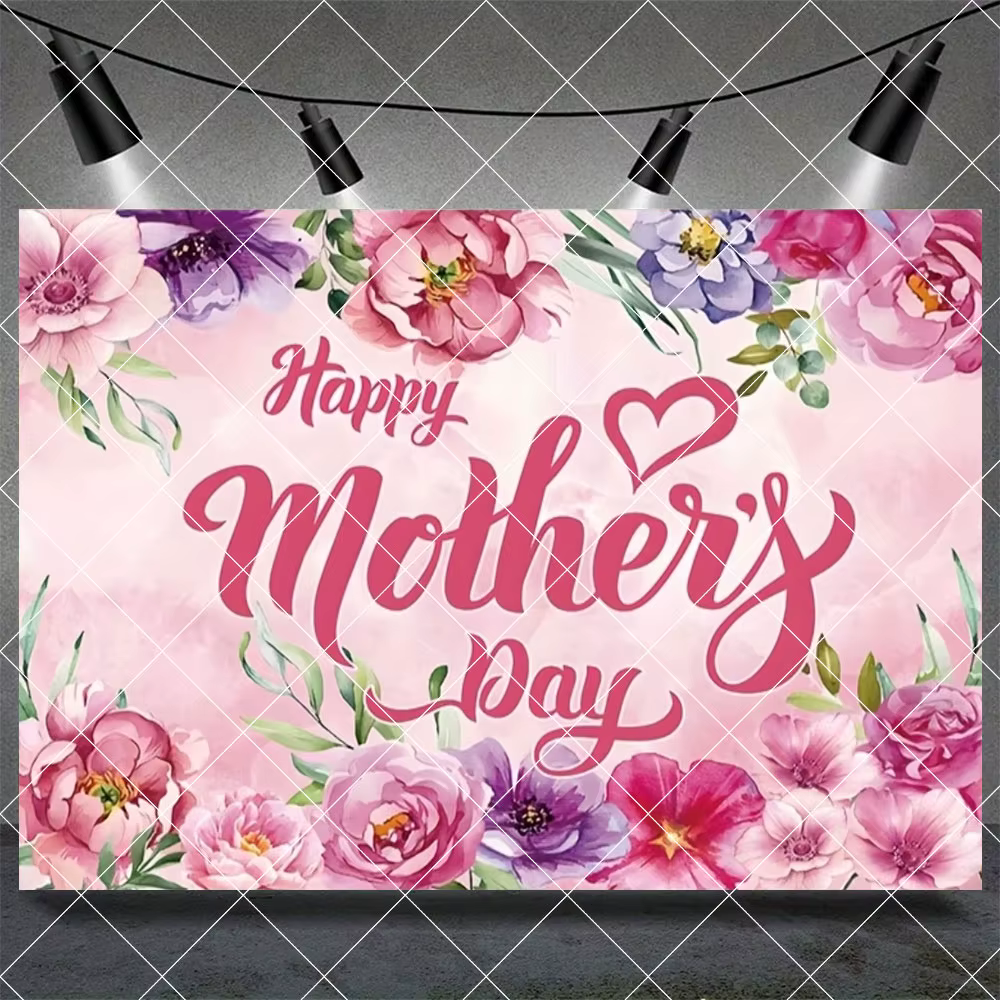 Décor de fête pour la fête des mères, couronne florale rose, Merci maman, Meilleure maman de tous le