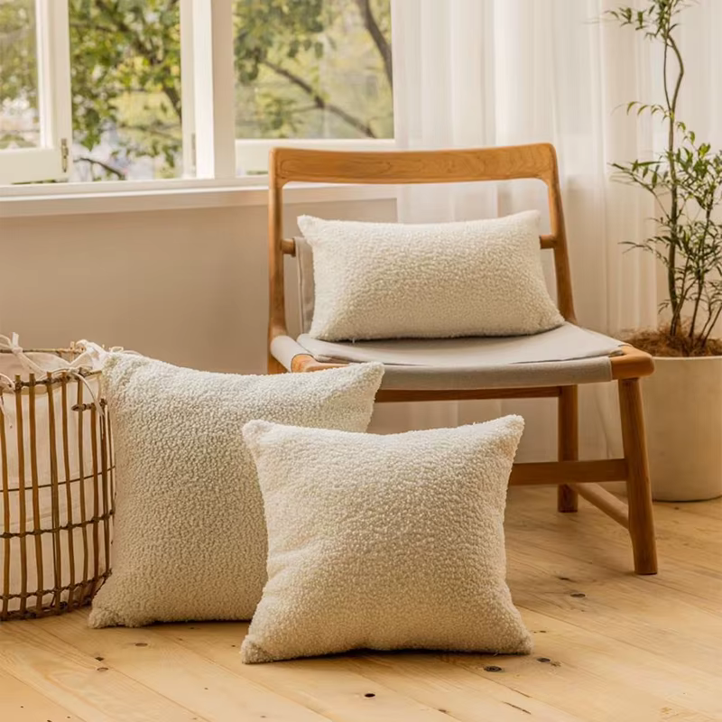 Juste de coussin en peluche pour canapé et salon, taie d'oreiller décorative, couleurs personnalisée