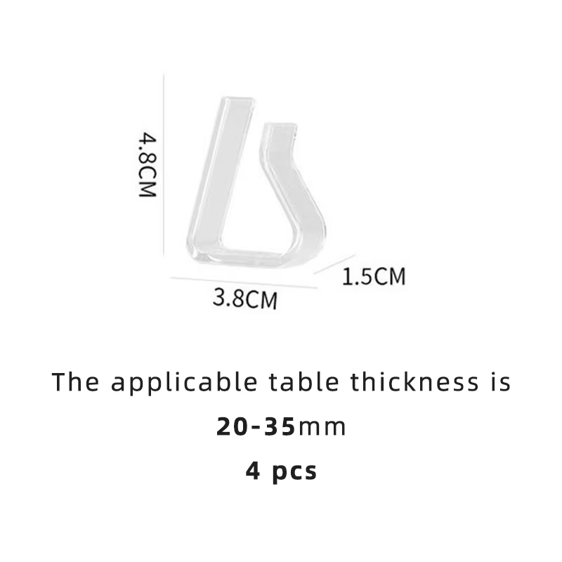 Pinces à nappe transparentes, 4 pièces, Clip fixe, support de nappe domestique, bouchon en plastique