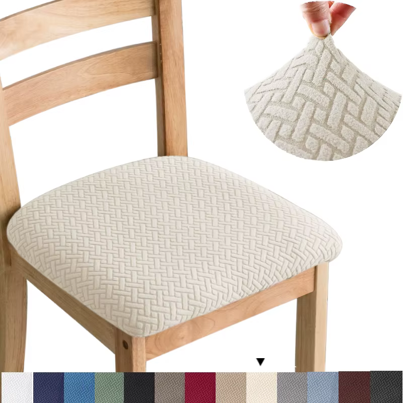 Housses de siège de chaise de salle à manger en Jacquard extensible et Durable, housse de coussin de