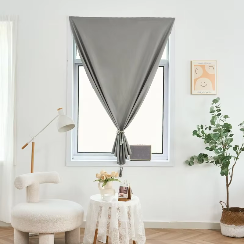 Rideau occultant auto-adhésif sans perçage, 100 % occultant, pour chambre, balcon, porte-fenêtre