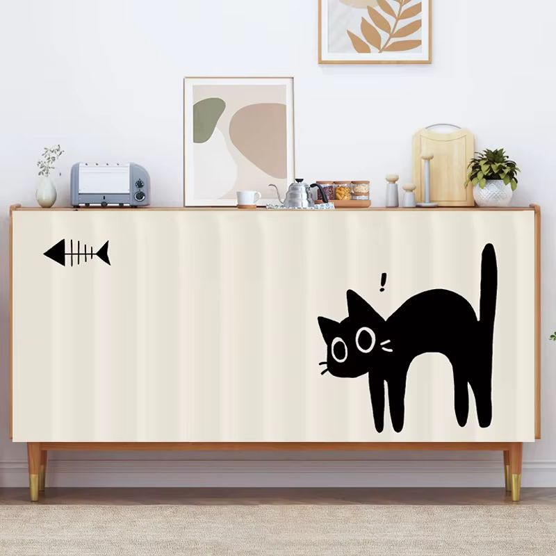 VIKAMA Rideau anti-poussière décoratif pour armoire de cuisine, placard à chaussures et penderie, mo