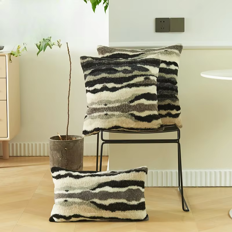Housse de coussin en peluche léopard, 18x18 pouces, oreillers décoratifs nordiques, décoration de lu