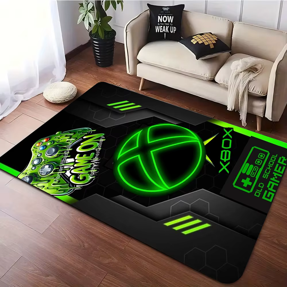 Tapis de jeu Xbox pour salon, tapis lavable pour sol, tapis de grande surface antidérapant, tapis de