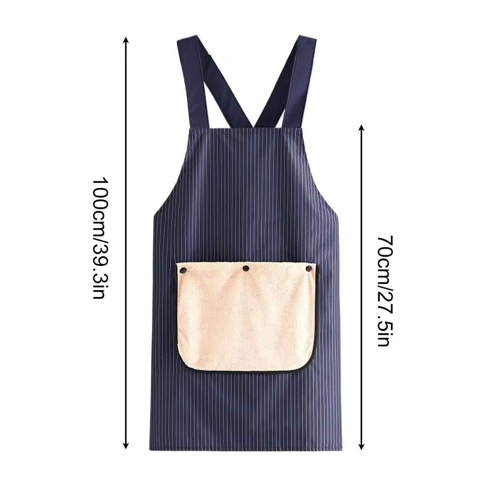 Tablier de cuisine avec deux serviettes amovibles, tablier de pâtisserie sans nœud pour hommes et fe