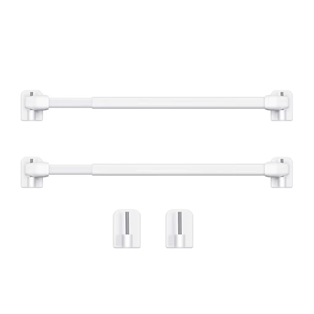 Tige à rideau réglable, 2 pièces, barre de salle de bain, douche, poteaux télescopiques extensibles 