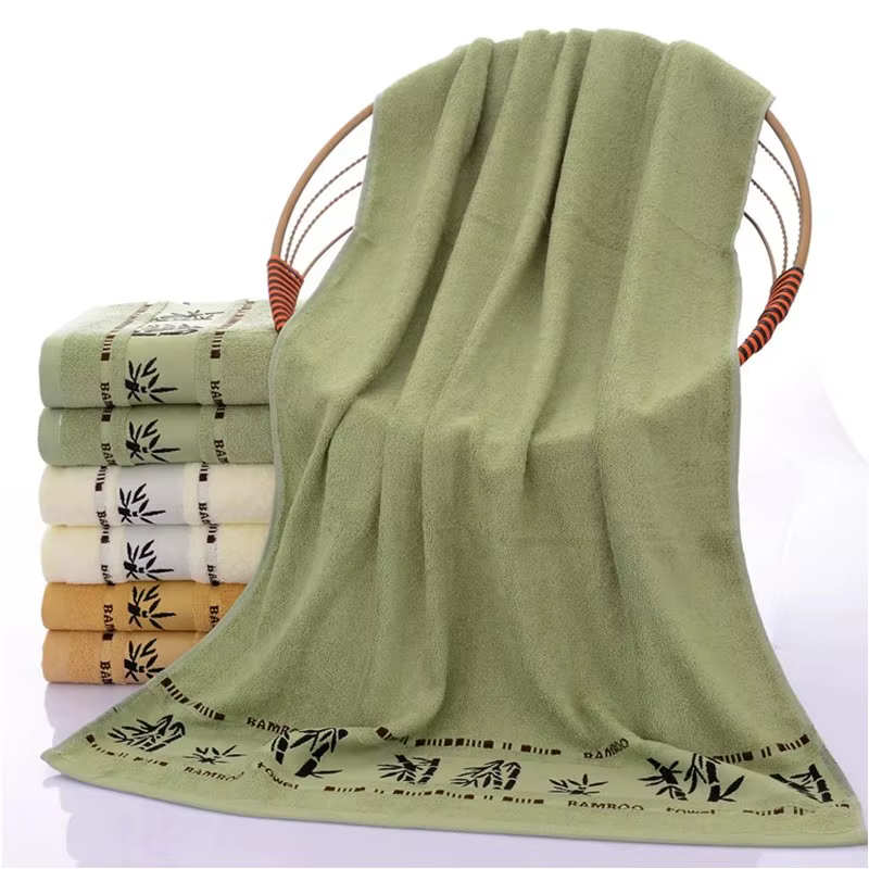 Serviettes de bain surdimensionnées en bambou, 140x70cm, couverture brodée, cadeau de Sport personna