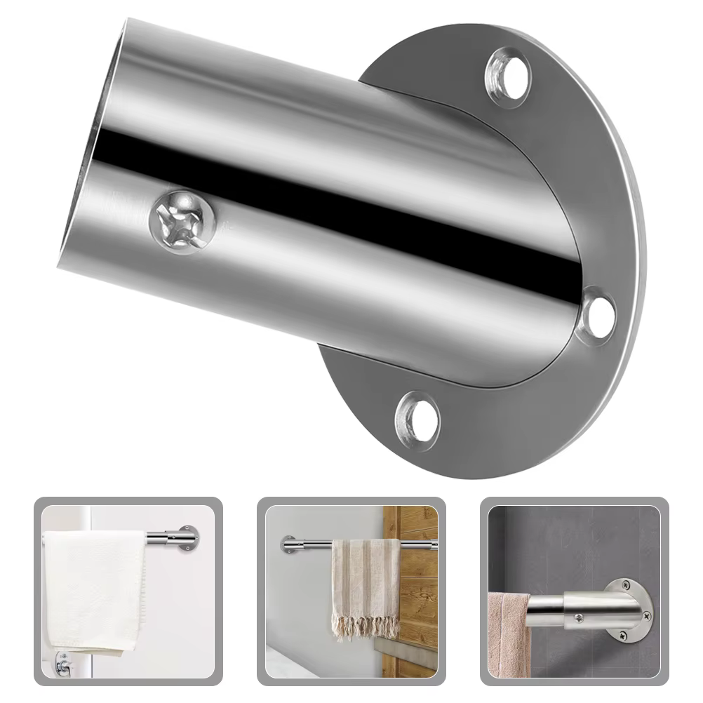 Supports de tringle à rideau de douche, bride biseautée Durable en acier inoxydable, Angle réglable,