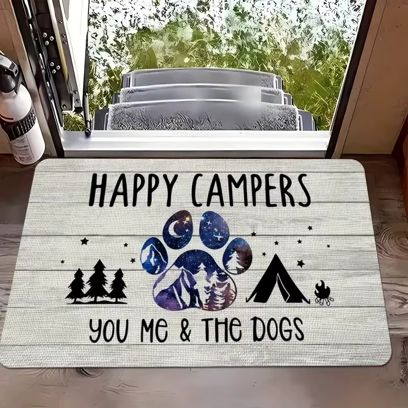 Tapis de bienvenue pour Van de Camping en plein air, avec joyeux Van de Camping, antidérapant, pour 