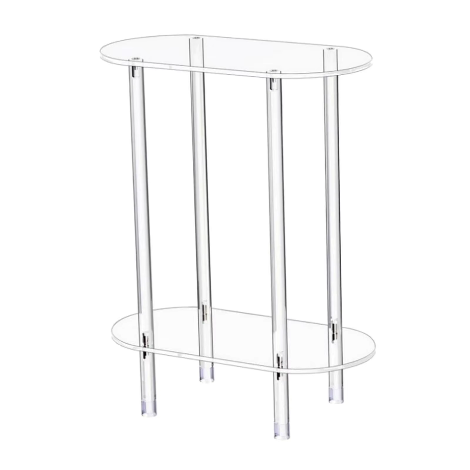 Table d'appoint en acrylique transparent à 2 niveaux, meuble décoratif, petite table de chevet pour 