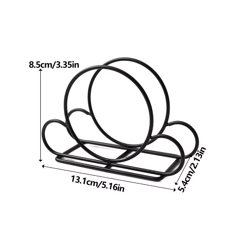 Porte-serviettes élégant en fer en forme de cœur/rond, accessoire de table de cuisine élégant, idéal