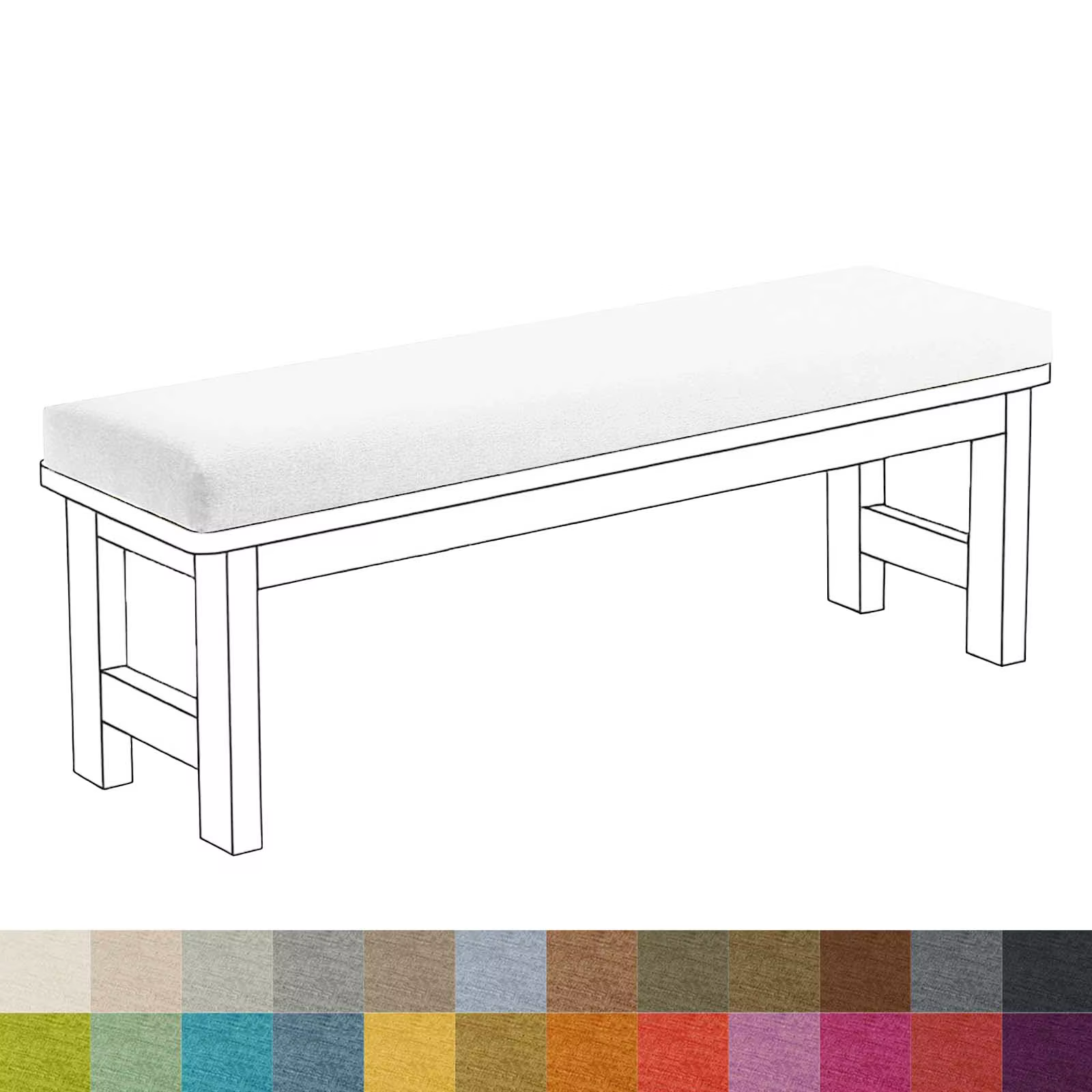 Coussins de banc avec fond antidérapant 45x45CM, coussinets de siège de chaise, coussin de rebords d