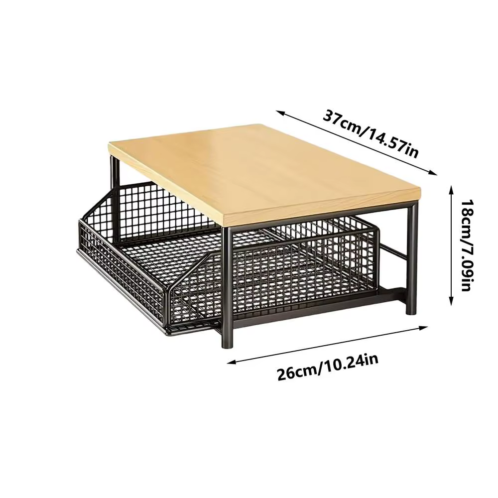 Étagère de rangement de cuisine sur pied avec tiroir pour fruits, légumes, micro-ondes, casseroles, 