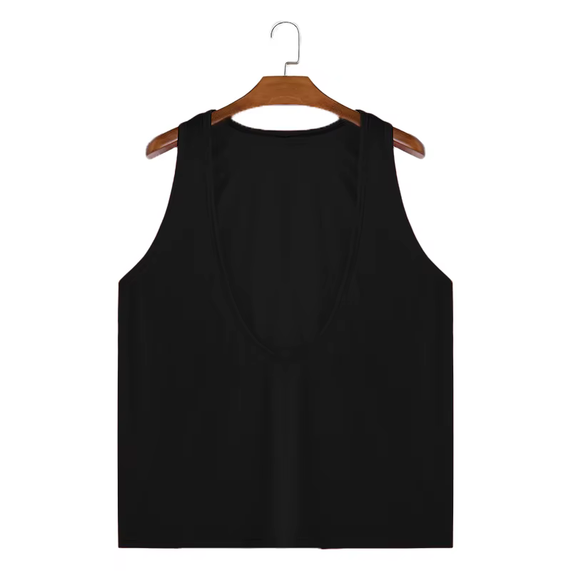 Débardeur de gymnastique moulant pour hommes, col en v profond, loisirs populaires, vêtements de spo