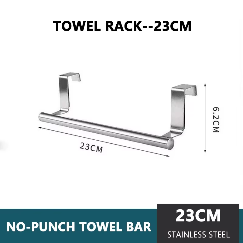 Porte-serviettes sur porte, support suspendu en acier inoxydable, armoire de cuisine, salle de bain,