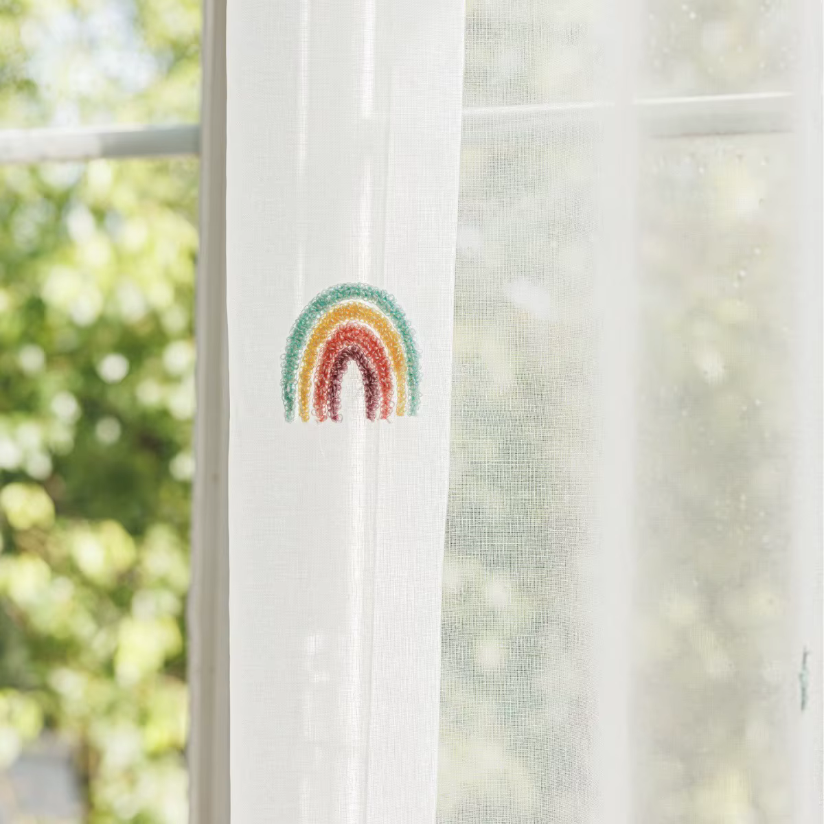 Rideaux de Luxe en Chenille Brodés Arc-en-ciel pour Salon, Salle à Manger, Chambre à Coucher, Occult