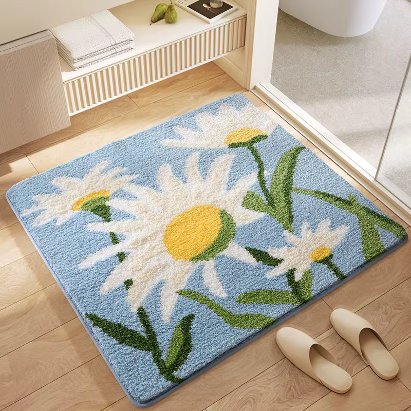 Tapis de sol de salle de bain de Style espagnol, épais et absorbant, pour chambre à coucher, cuisine