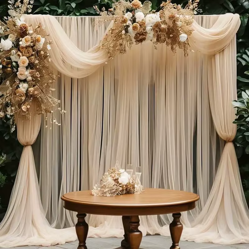 Tissu drapé pour arc de mariage de 6 à 20M de Long, pour cérémonie, réception, chemin de Table, ride