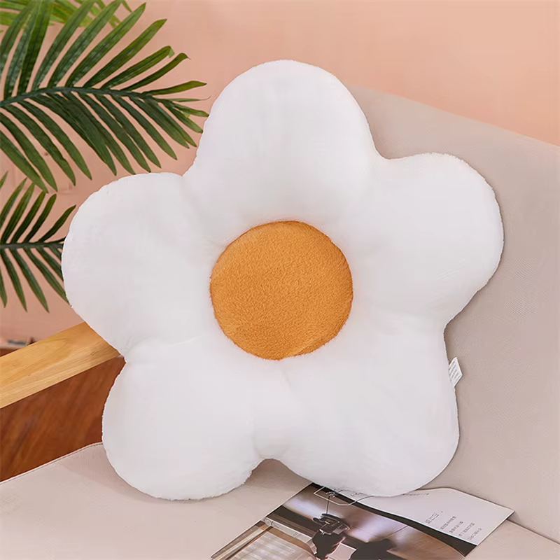 Coussin de fleurs à cinq pétales en peluche de 30cm, décor de chambre Girly, oreiller tournesol, bai