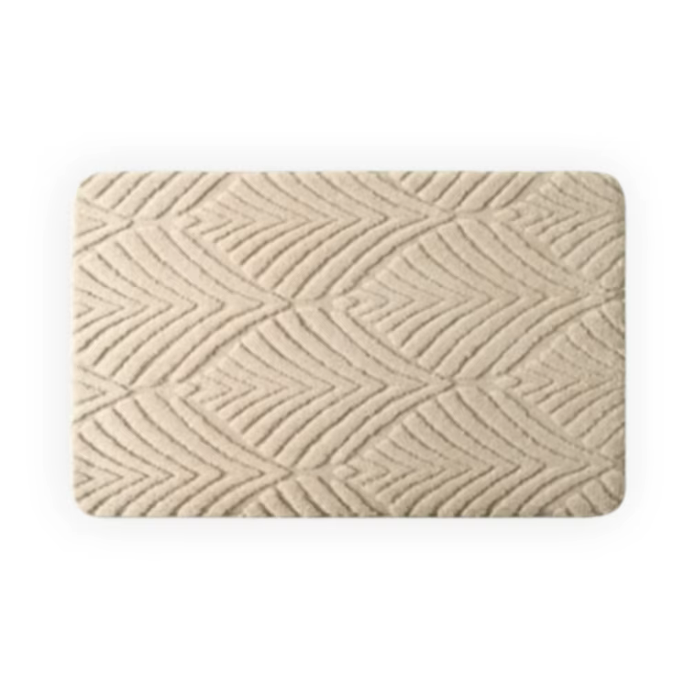 Tapis de salle de bain en jacquard absorbant confortable, tapis de bain épais lavable, tapis de sol 