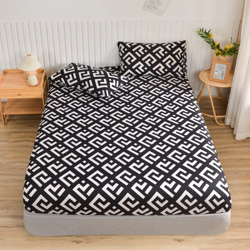 Drap de lit de Style Simple, housse de lit respirante, drap-housse avec bande élastique, protection 