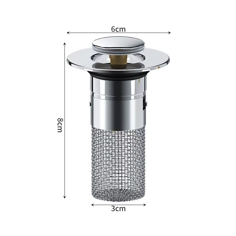 Bouchon de lavabo de salle de bain, filtre de vidange à ressort pour lavabo, bouchon de filtre de do