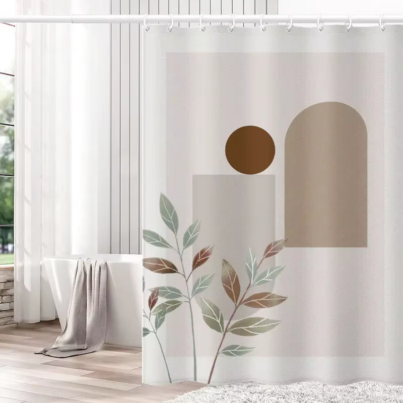 Rideaux de douche 180cm, Style moderne, couleur lin, rideau de bain Simple, résistant à l'eau avec c