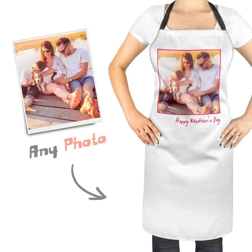 Tablier photo personnalisé pour maman papa grand-mère tablier de cuisine drôle personnalisé avec pho