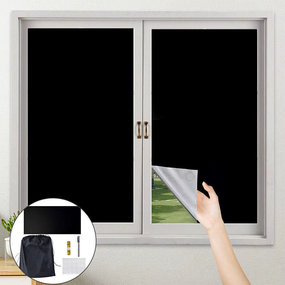 Rideau de Nuit UV Temporaire Réglable au Mètre, Isolation Thermique pour Chambre à Coucher, Ombre de