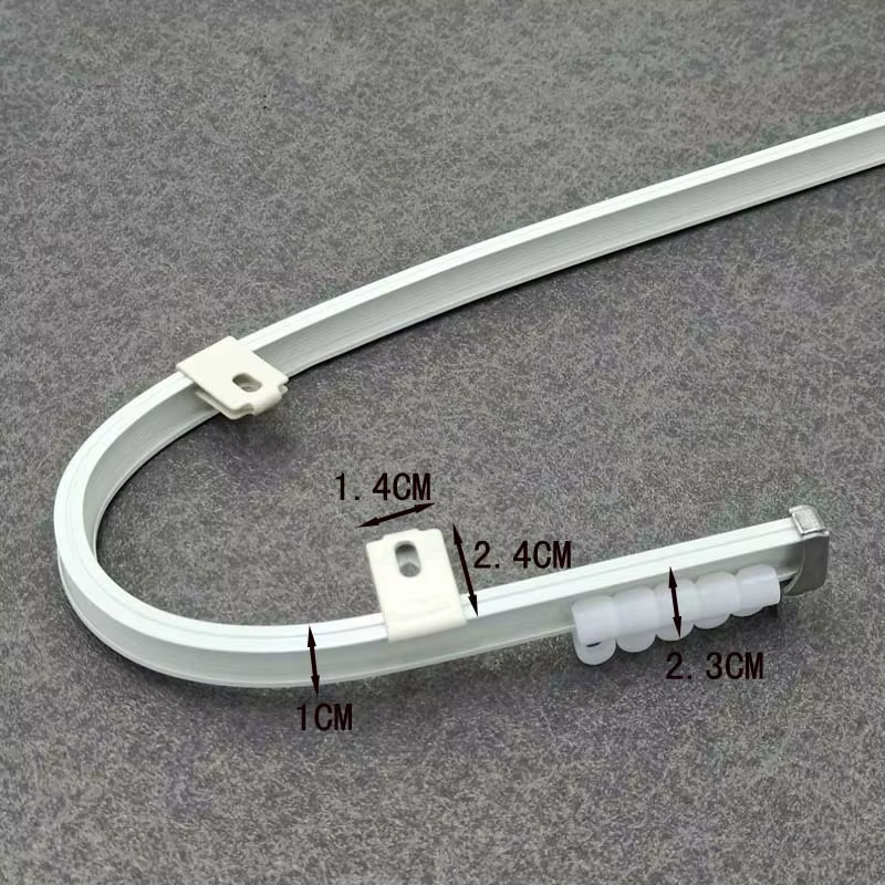 Rail de rideau flexible invisible, rail droit incurvé, plafond mural, pliable, muet en forme de U, k