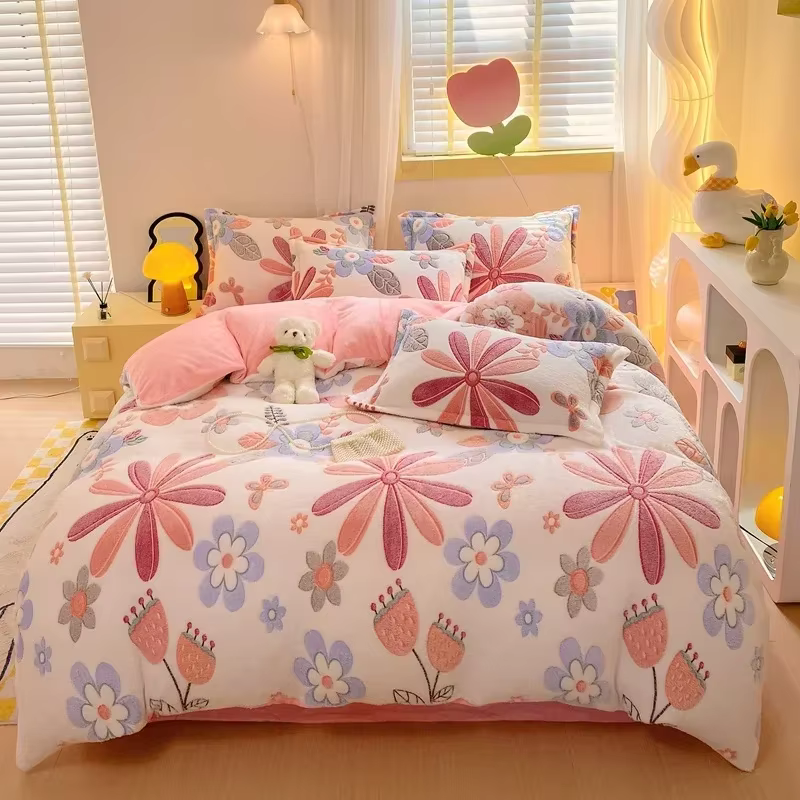 Juste de couette douce et chaude pour adultes et enfants, couverture de glouton d'hiver, couleur arc