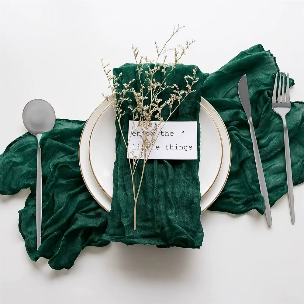 Serviette en gaze pour décoration de Table, fourniture de fête, serviette en coton doux et fin, napp
