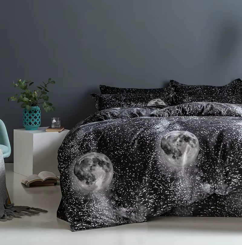 Ensemble de housse de couette en microfibre, housse de couette simple Double Dream Sky + taie d'orei