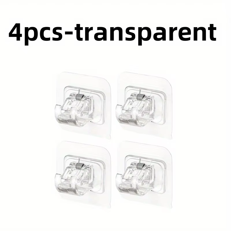 4 supports de tringle à rideau autocollants sans perçage, supports muraux sans clous pour la maison 