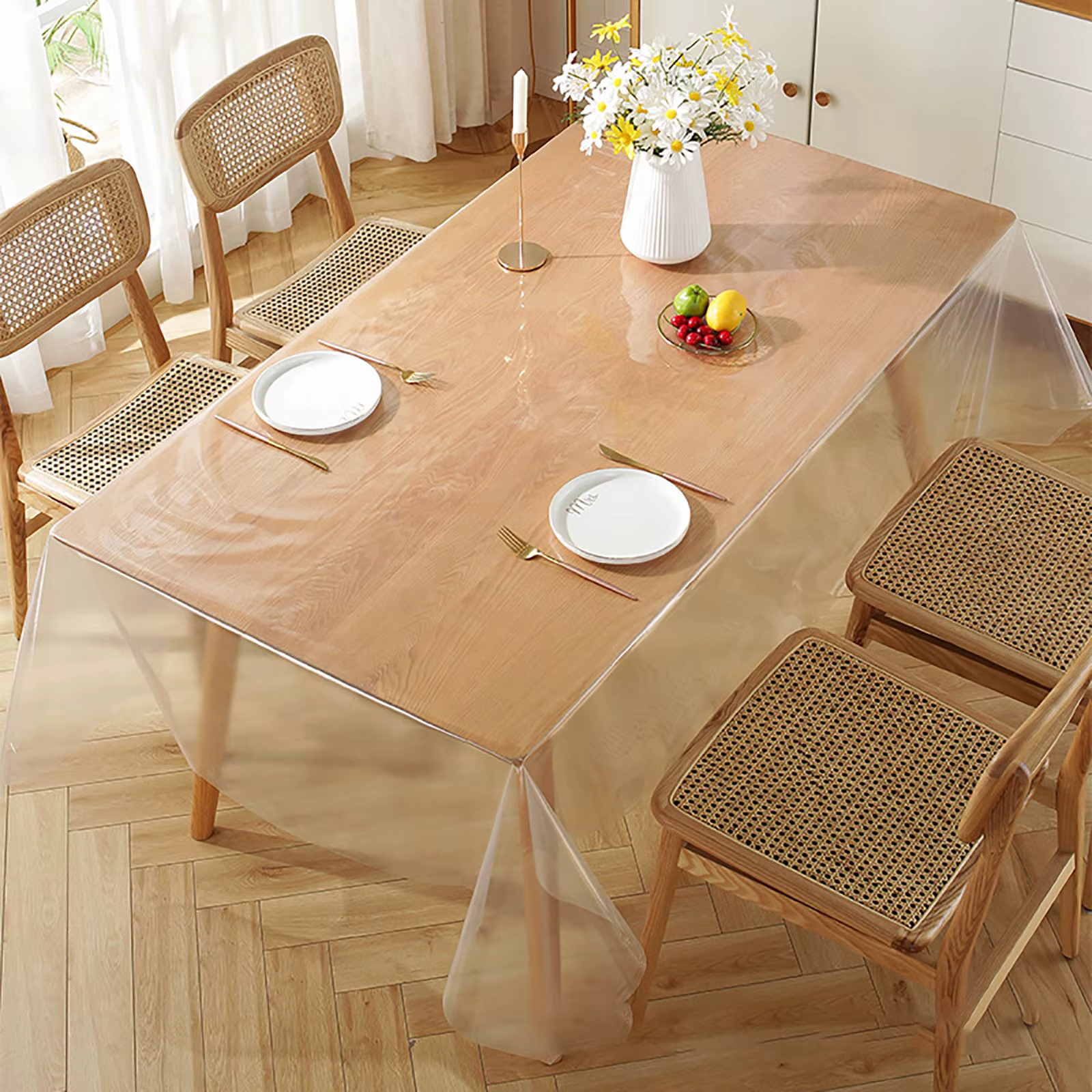 Nappe fine transparente imperméable, anti-rayures, degré à D343 et degré d'huile, nappe décorative, 