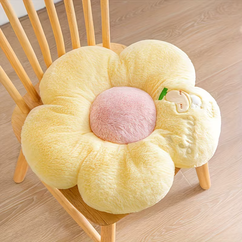 Coussin polyvalent en polyester doux avec fruits et fleurs, lavable en machine, parfait pour les siè