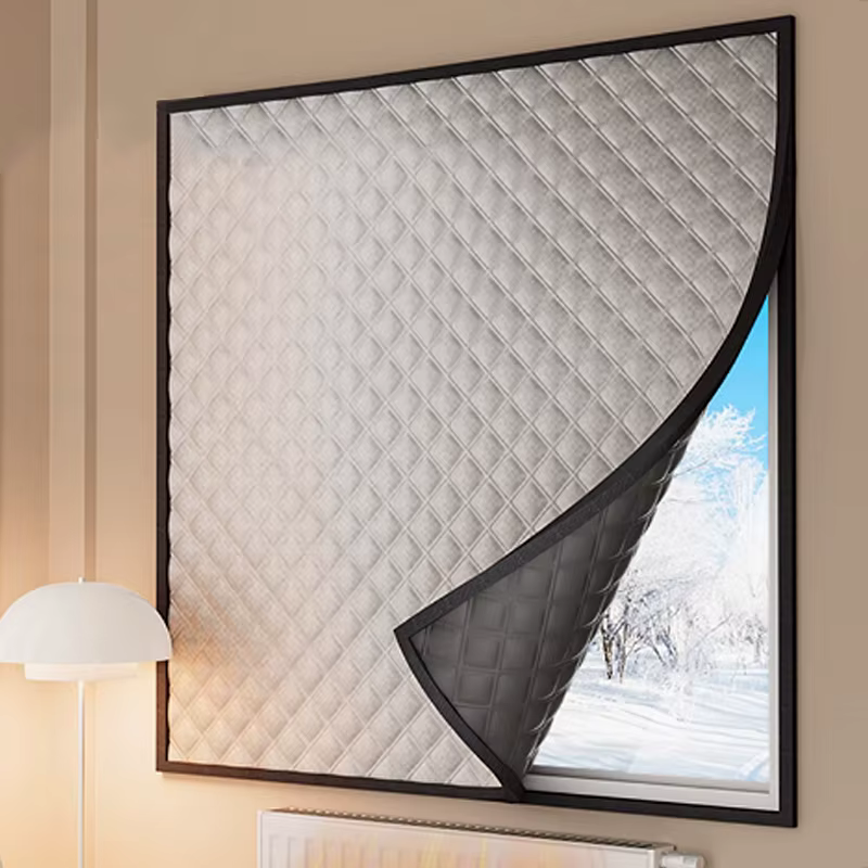 Rideaux pour la chaleur de l'hiver et coupe-vent, entièrement scellés, film isolant pour fenêtre, ri