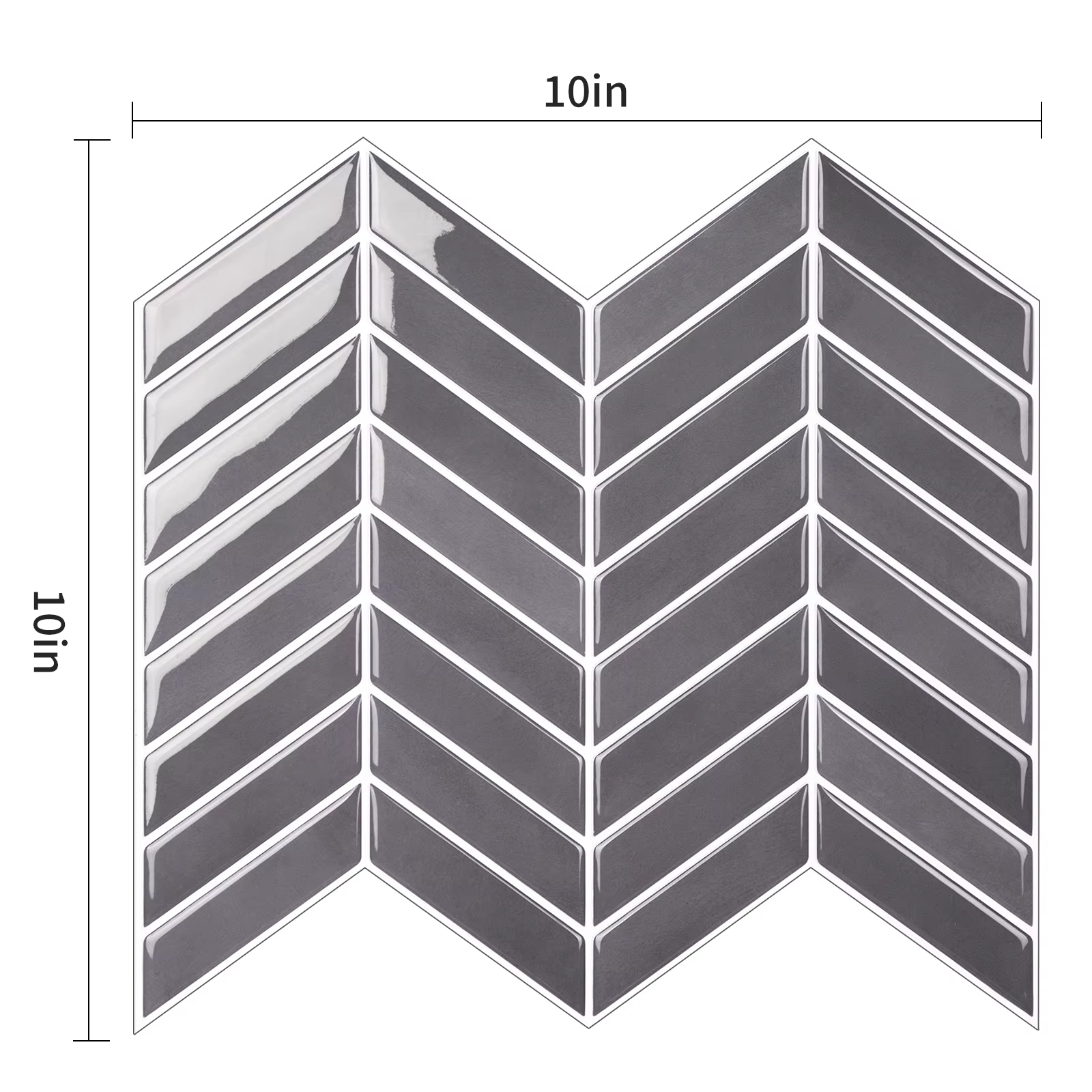 Carrelage mural imperméable à décoller et à coller, 5 feuilles, 10 "x 10", pour cuisine et salle de 