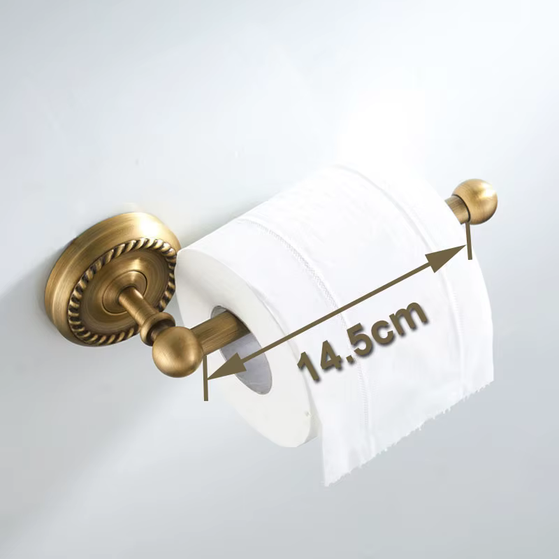 Ensemble d'accessoires de salle de bain en laiton massif, crochet pour peignoir, porte-papier, porte