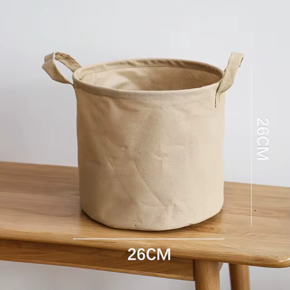 Panier à linge sale en tissu coton et lin, pliable, grand format, avec cordon de serrage, pour le ra